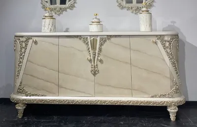 Produktbild von Casa Padrino Luxus Barock Sideboard Beige / Grau / Gold - Barockstil Massivholz Schrank mit 4 Türen - Luxus Möbel im Barockstil - Barock Möbel - Edel & Prunkvoll