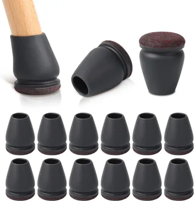 Produktbild von Stuhlbeinkappen 24 Stück, 0.75 Zoll, rund, Silikon und Filz, für Holzböden, kratzfest