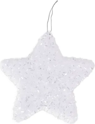 Obrázok produktu pre Hviezda s glitrami biela 10 cm