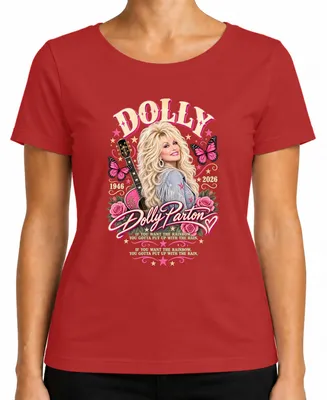 Immagine prodotto di Dolly Parton. In memoria. 1946-2026. Leggenda della musica country. Maglietta da donna, colore rosso, taglia XXL