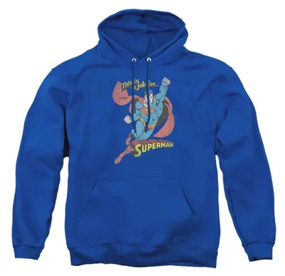 Image de Superman - Sweat à capuche "On The Job" pour hommes/femmes, modèle unie, référence TV40392 (Taille M), couleur bleu roi