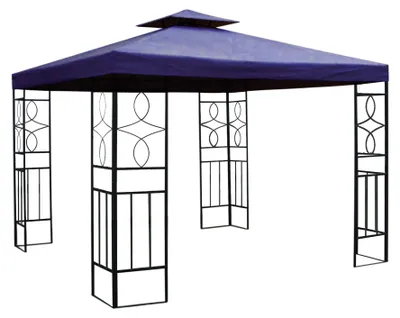 Produktbild von Pavillon mit blauem Dach Maße: 3 x 3 m