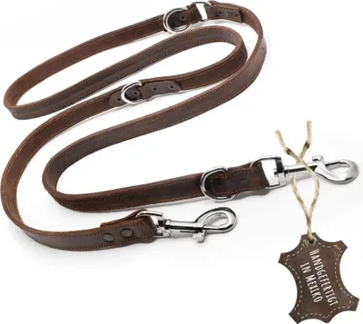 Produktbild von ALTEZAR Hundeleine Leder Breit Handgemacht in Mexiko für große Hunde Braun