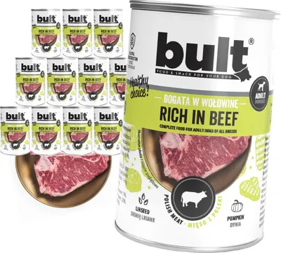 Image de Boîte De Nourriture Humide Pour Chien Bult Riche En Bœuf 12X400G