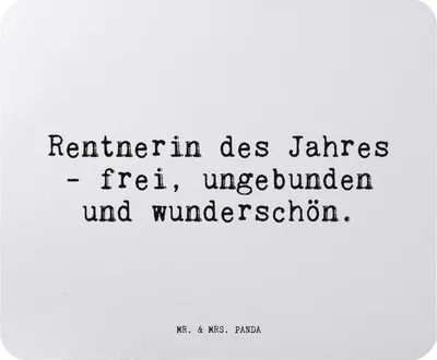 Produktbild von Mr. & Mrs. Panda Mouse Pad Rentnerin des Jahres -... - Aquarellblau - Geschenk, pc mousepad, Spruch Sprüche Weisheiten Zitate Lustig Weisheit Worte, mousematte, mauspad