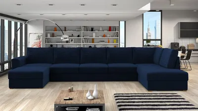 Obrázek produktu pro Sedačka do U na každodenní spaní TUCSON 2 - tmavá modrá 2, pravý roh