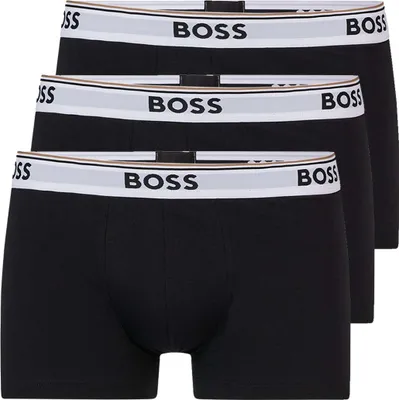 Produktbild von BOSS Herren Boxershorts Trunk Unterhosen Baumwolle Stretch 3er Pack L 3xSchwarz/Bund Weiß