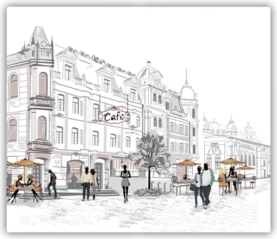 Produktbild von Tulup Glas Herdabdeckplatte Glaskeramikkochfeld-Abdeckung Spritzschutz Glasabdeckplatte Kochplattenabdeckung und Schneidebrett - Einteilig - 60x52 cm Altstadt