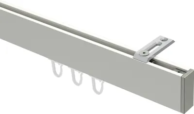 Produktbild von Interdeco Innenlaufstange / Gardinenstange mit Innenlauf Weiß / Edelstahl-Optik, Typ Smartline Paxo (Kappe) Deckenmontage, 14x35 mm 1-läufig, 320 cm