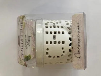 Produktbild von Persönliches Porzellanlicht Teelichtleuchter mit Namen Christine