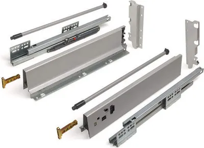 Produktbild von Schubkastensystem SO-BOX grau Höhe: 199 mm mit Reling Tiefe: 400 mm Schubkasten belastbar bis 40 kg Soft-Close