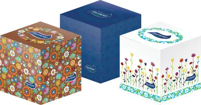 Zdjęcie produktu dla Kosmetyczne chusteczki papierowe Harmony - trójwarstwowe / 60 szt