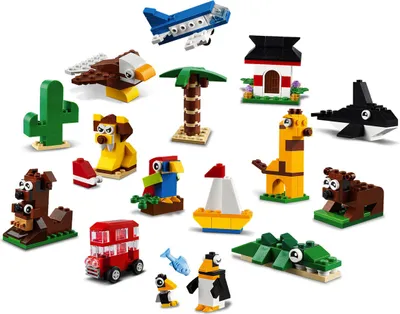 Produktbild von LEGO 11015 Classic Einmal um die Welt Steine mit Bausteinen und baubaren Tieren