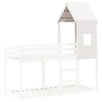 Produktbild von vidaXL Dach für Kinderbett Weiß 60x99x139,5 cm Massivholz Kiefer