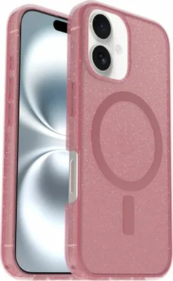 Produktbild von OtterBox Symmetry Series Clear Hülle für Apple iPhone 16 Smartphone - Foxberry (Pink) - Transparent - Sturzsicher - Polycarbonat (PC), Thermoplastisches Elastomer, Plastik - Kann drahtlos geladen werden
