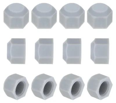 Kunststoff-Bördelkappe 1 cm, 5/8-18UNF, 12 Stück, grau