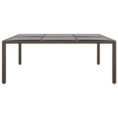 Immagine prodotto di Tavolo da Giardino con Piano Vetro Marrone 200x150x75 cm Rattan