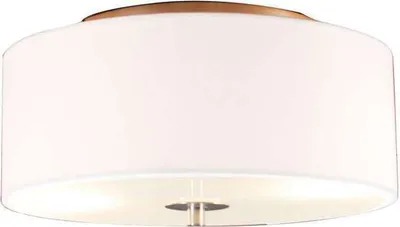 Produktbild von QAZQA - Modern Ländliche Deckenleuchte I Deckenlampe I Lampe I Leuchte weiß 30 cm 2-flammig - Drum mit Schirm I Wohnzimmer I Schlafzimmer - Textil Rund - LED geeignet E27