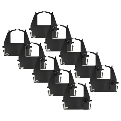 Produktbild von vhbw 10x Farbband Schriftband kompatibel mit Fujitsu FMPR-5010 Nadeldrucker, Bondrucker - Schwarz