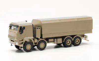 Produktbild von Herpa 746984 - 1/87 Iveco Trakker 8x8 geschützt Pritschen-LKW sandbeige - Neu