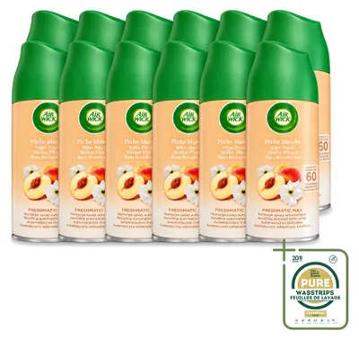 Productafbeelding van 12 x Air Wick Freshmatic navulling - Witte perzik - 250 ml - Voordeelverpakking - 12 stuks