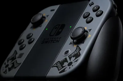 Produktbild von Nintendo Switch so sivým Joy-Conom - Monster Hunter Rise Edition