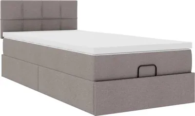 Produktbild von Ottoman-Bett mit Matratze Taupe 80x200 cm Stoff