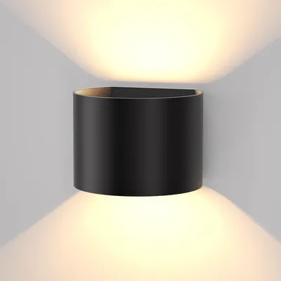Image de ZMH Applique Led Intérieur & Extérieur Noir Applique 04 Moderne Up Down Blanc chaud Lampe de couloir IP65 Etanche Applique extérieure 5W Faisceau lumineux réglable pour couloir jardin