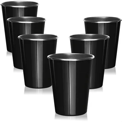 Produktbild von com-four® 6x hochwertiger Edelstahl-Trinkbecher in Schwarz je 500 ml - perfekter Begleiter für Garten, Camping, Outdoor & Reisen - robust, bruchsicher, rostfrei & BPA-frei