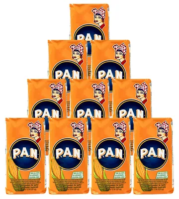 Produktbild von Pan Maismehl Vorgekochtes gelbes Maismehl (orange Verpackung) 10x1kg