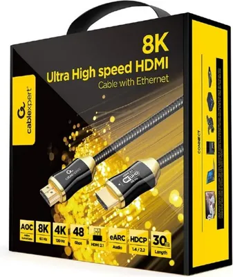 Image de GEMBIRD Gembird CCBP-HDMI8K-AOC-30M HDMI cable HDMI Type A (Standard) Black