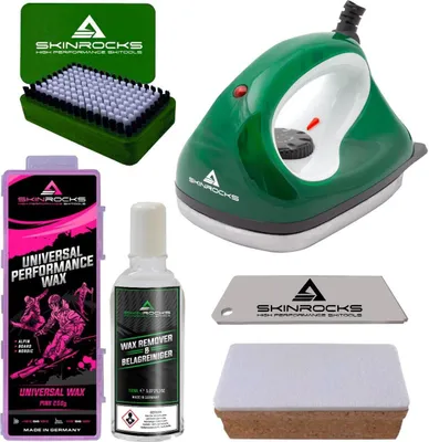 Produktbild von SkinRocks Skiwachs Set 6-teilig Bügeleisen Bürste Abzieher Kork Wax Reiniger