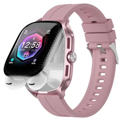 Produktbild von ZELURXX 2-in-1 Smartwatch mit TWS-Kopfhörern, 1,88 Zoll, Bluetooth-Anrufe, KI-Übersetzung, Sporttracking, IP67, Kamerasteuerung, Rosa