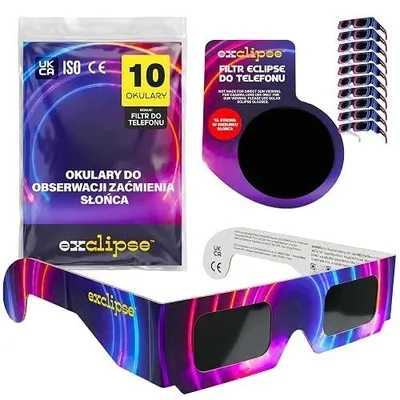 Zdjęcie produktu dla Okulary do zaćmienia słońca iso 12312 2 filtr smartfon obserwacja