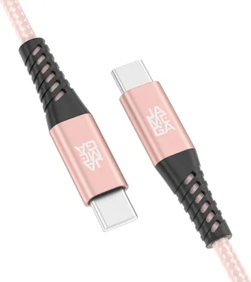 Produktbild von USB-C zu USB-C Kabel 480mbps 60W mit Metall Stecker - Rosegold 2m