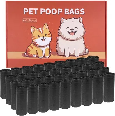 Produktbild von Famanu Hundekotbeutel Set, 675 Stück, dick und auslaufsicher, 45 Rollen