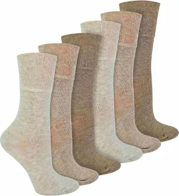 Produktbild von 6er Pack Damen Socken Ohne Gummibund | IOMI | Bambus Diabetikersocken Extra Weit