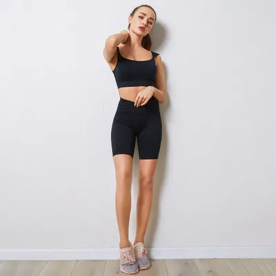 Produktbild von Sport-Set mit kurzen Leggings und Taschen, schwarz XL