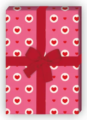 Produktbild von Romantisches Geschenkpapier mit Herzen in rosa - G6398, 32 x 48cm