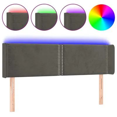 Produktbild von vidaXL LED Kopfteil Dunkelgrau 147x16x78/88 cm Samt