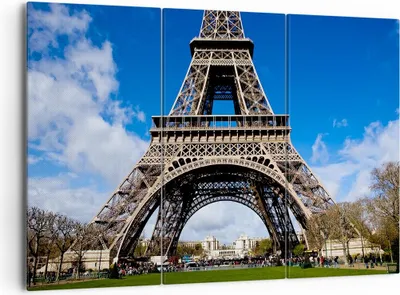 Produktbild von Bild auf Leinwand - Leinwandbild - Turm Paris Eiffle - 165x110cm - Wand Bild - Wanddeko - Leinwanddruck - Bilder - Kunstdruck - Wanddekoration - Leinwand bilder - Wandkunst - CE165x110-0154