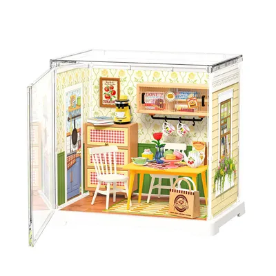 Produktbild von Rolife DWS06B DIY Miniaturhaus Blüten-Esszimmer, Bastelbausatz mit 54 Teilen ab 8 Jahren klebefrei aufbaubar