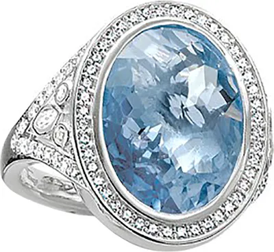 Produktbild von TR2022-059-1-50, TR2022-059-1-52, TR2022-059-1-54 Ring hellblau und Zirkonia weiß TR2022-059-1 Thomas Sabo