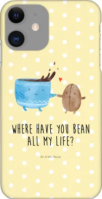 Produktbild von Mr. & Mrs. Panda Iphone 11 Handyhülle Kaffee Bohne - Gelb Pastell - Geschenk, Tiere, XR, Genuss, Cover, Handy Case, Schutzhülle, Kaffeebohne, Glück, Zufriedenheit
