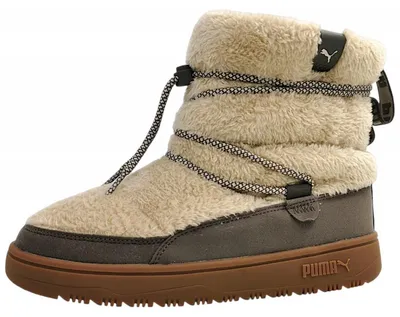 Produktbild von Puma Snowbae Suede Damenschuhe Stiefel Gefüttert Winterstiefel Beige Freizeit