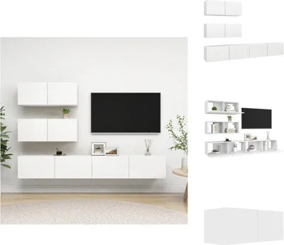 Obrázek produktu pro vidaXL 4dílná sada TV skříněk bílá materiál na bázi dřeva - TV nábytek