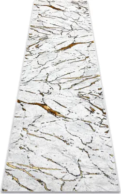 Produktbild von Teppich, Läufer ALLURE 1963 Marmor - Strukturell, stilvoll, glamourös weiß / gold Weiß 70x250 cm