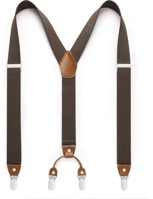 Productafbeelding van Heren- en dameshemdhouders, X-vorm, 4 metalen clips, verstelbaar, bruin