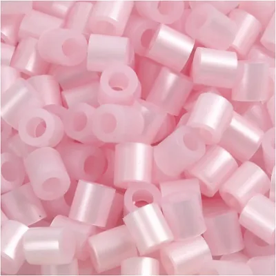 Produktbild von Nabbi-Perlen zum Aufbügeln, Größe 5 x 5 mm, Lochgröße 2,5 mm, mittel, rosa Perlmutt (32259), 6000 Stück 1 Box