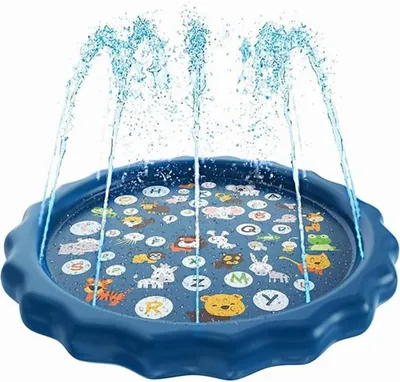 Produktbild von Wasserspielmatte mit Tiermotiven und Buchstaben, 100 cm, PVC, für Kinder und Haustiere